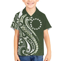 Kia Orana Cook Islands Family Matching Short Sleeve Bodycon Dress and Hawaiian Shirt Matie Plumeria Tropical Waves - Polynesian Pride