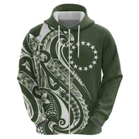 Kia Orana Cook Islands Zip Hoodie Matie Plumeria Tropical Waves LT7 - Polynesian Pride