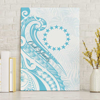 Kia Orana Cook Islands Canvas Wall Art Moana Plumeria Tropical Waves LT7 Without Frame Turquoise - Polynesian Pride