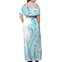 Kia Orana Cook Islands Off Shoulder Maxi Dress Moana Plumeria Tropical Waves - Polynesian Pride