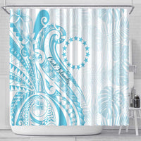 Kia Orana Cook Islands Shower Curtain Moana Plumeria Tropical Waves - Polynesian Pride