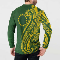 Kia Orana Cook Islands Button Sweatshirt Plumeria Tropical Waves LT7 - Polynesian Pride