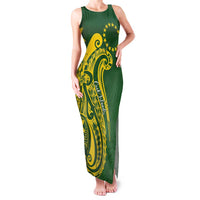 Kia Orana Cook Islands Family Matching Tank Maxi Dress and Hawaiian Shirt Plumeria Tropical Waves - Polynesian Pride