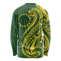 Kia Orana Cook Islands Long Sleeve Shirt Plumeria Tropical Waves LT7 - Polynesian Pride