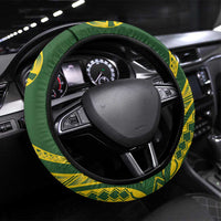 Kia Orana Cook Islands Steering Wheel Cover Plumeria Tropical Waves - Polynesian Pride