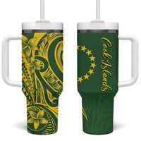Kia Orana Cook Islands Tumbler With Handle Plumeria Tropical Waves - Polynesian Pride