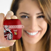 Mate Ma'a Tonga Rugby Kupesi Motifs AirPods Case Red Waves LT7 - Polynesian Pride