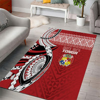 Mate Ma'a Tonga Rugby Kupesi Motifs Area Rug Red Waves LT7 - Polynesian Pride