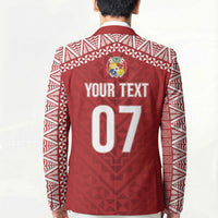 Mate Ma'a Tonga Rugby Custom Kupesi Motifs Blazer Red Waves LT7 - Polynesian Pride