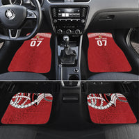 Mate Ma'a Tonga Rugby Custom Kupesi Motifs Car Mats Red Waves LT7 Set 4pcs Red - Polynesian Pride