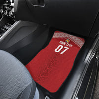 Mate Ma'a Tonga Rugby Custom Kupesi Motifs Car Mats Red Waves LT7 - Polynesian Pride