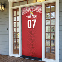 Mate Ma'a Tonga Rugby Custom Kupesi Motifs Door Cover Red Waves LT7 - Polynesian Pride