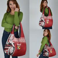 Mate Ma'a Tonga Rugby Kupesi Motifs Grocery Bag Red Waves LT7 - Polynesian Pride