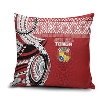 Mate Ma'a Tonga Rugby Kupesi Motifs Pillow Cover Red Waves LT7 Red - Polynesian Pride