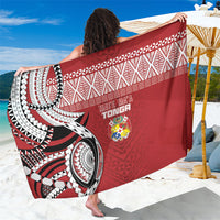 Mate Ma'a Tonga Rugby Kupesi Motifs Sarong Red Waves LT7 One Size 44 x 66 inches Red - Polynesian Pride