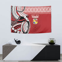 Mate Ma'a Tonga Rugby Kupesi Motifs Tapestry Red Waves LT7 - Polynesian Pride