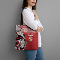 Mate Ma'a Tonga Rugby Kupesi Motifs Tote Bag Red Waves LT7 - Polynesian Pride