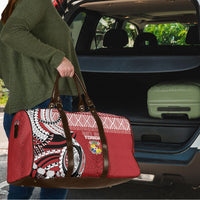 Mate Ma'a Tonga Rugby Kupesi Motifs Travel Bag Red Waves LT7 - Polynesian Pride