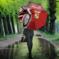 Mate Ma'a Tonga Rugby Kupesi Motifs Umbrella Red Waves LT7 - Polynesian Pride