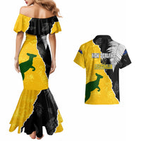 Australia Rugby Mix New Zealands Rugby Couples Matching Mermaid Dress and Hawaiian Shirt Wallabies Versus Silver Fern Sporty Basic LT7 - Polynesian Pride