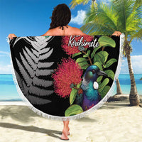 Meri Kirihimete New Zealand Beach Blanket Tui on Pohutukawa LT7 - Polynesian Pride