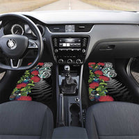 Meri Kirihimete New Zealand Car Mats Tui on Pohutukawa LT7 Set 2pcs - Front Black - Polynesian Pride