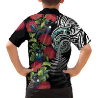 Meri Kirihimete New Zealand Family Matching Long Sleeve Bodycon Dress and Hawaiian Shirt Tui on Pohutukawa