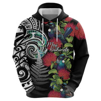 Meri Kirihimete New Zealand Hoodie Tui on Pohutukawa LT7 - Polynesian Pride