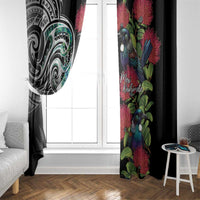 Meri Kirihimete New Zealand Window Curtain Tui on Pohutukawa LT7 - Polynesian Pride