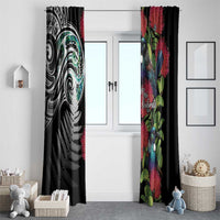 Meri Kirihimete New Zealand Window Curtain Tui on Pohutukawa LT7 - Polynesian Pride