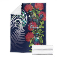 Meri Kirihimete New Zealand Blanket Tui on Pohutukawa - Blue Ver LT7 - Polynesian Pride