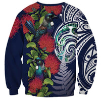 Meri Kirihimete New Zealand Sweatshirt Tui on Pohutukawa - Blue Ver LT7 - Polynesian Pride