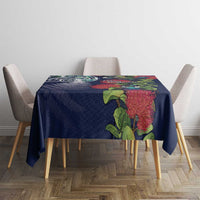 Meri Kirihimete New Zealand Tablecloth Tui on Pohutukawa - Blue Ver LT7 - Polynesian Pride