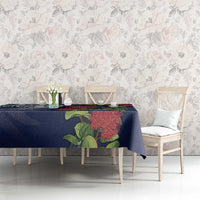 Meri Kirihimete New Zealand Tablecloth Tui on Pohutukawa - Blue Ver LT7 - Polynesian Pride