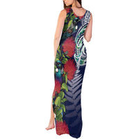 Meri Kirihimete New Zealand Tank Maxi Dress Tui on Pohutukawa - Blue Ver