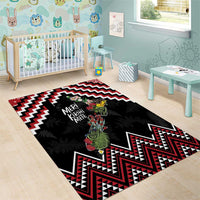 New Zealand Christmas Taniko Poutama Area Rug Flora Map with Birds - Polynesian Pride