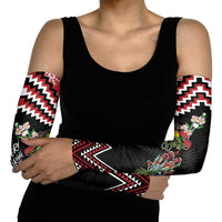 New Zealand Christmas Taniko Poutama Arm Sleeves Flora Map with Birds - Polynesian Pride