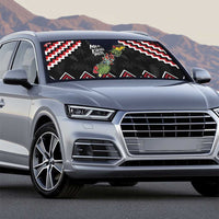 New Zealand Christmas Taniko Poutama Auto Sun Shade Flora Map with Birds - Polynesian Pride