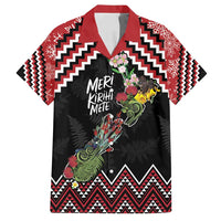 New Zealand Christmas Taniko Poutama Family Matching Long Sleeve Bodycon Dress and Hawaiian Shirt Flora Map with Birds - Polynesian Pride