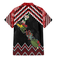 New Zealand Christmas Taniko Poutama Family Matching Mermaid Dress and Hawaiian Shirt Flora Map with Birds - Polynesian Pride