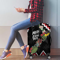 New Zealand Christmas Taniko Poutama Luggage Cover Flora Map with Birds - Polynesian Pride