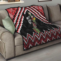 New Zealand Christmas Taniko Poutama Quilt Flora Map with Birds - Polynesian Pride