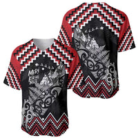 New Zealand Christmas Taniko Poutama Baseball Jersey Mountainscape Maori Fern - Polynesian Pride