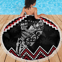 New Zealand Christmas Taniko Poutama Beach Blanket Mountainscape Maori Fern - Polynesian Pride