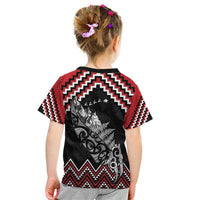 New Zealand Christmas Taniko Poutama Kid T Shirt Mountainscape Maori Fern - Polynesian Pride