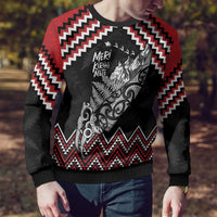 New Zealand Christmas Taniko Poutama Ugly Christmas Sweater Mountainscape Maori Fern - Polynesian Pride