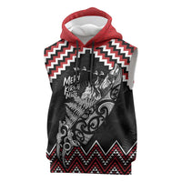New Zealand Christmas Taniko Poutama Sleeveless Hoodie Mountainscape Maori Fern - Polynesian Pride
