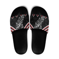 New Zealand Christmas Taniko Poutama Slide Sandals Mountainscape Maori Fern - Polynesian Pride