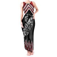 New Zealand Christmas Taniko Poutama Tank Maxi Dress Mountainscape Maori Fern - Polynesian Pride