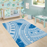 Bula Fiji Classic Masi Tapa Area Rug Turquoise - Polynesian Pride